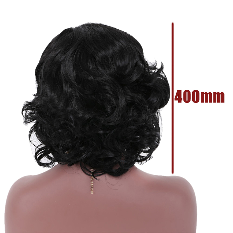 Bộ Tóc Giả Ngắn Xoăn Gợn Sóng Màu Đen Tự Nhiên Cho Nữ | BigBuy360 - bigbuy360.vn