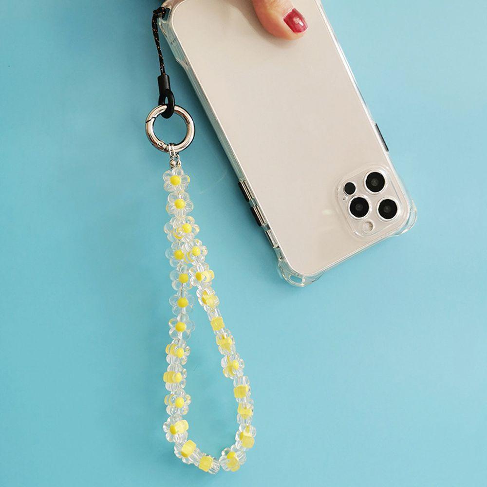 Dây Đeo Điện Thoại Trong Suốt Họa Tiết Hoa Nhiều Màu Dễ Thương Chống Thất Lạc