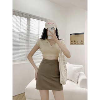 Áo thun gân không tay LYRA phối cổ bẻ hot hit. kiểu dáng Hàn Quốc - VSYAC0156