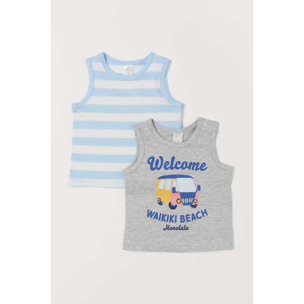 Set 2 áo ba lỗ WELCOME HM US