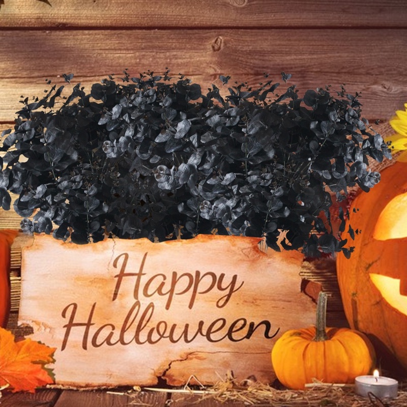 Cành Khuynh Diệp Nhân Tạo Màu Đen Trang Trí Nhà Cửa Dịp Halloween