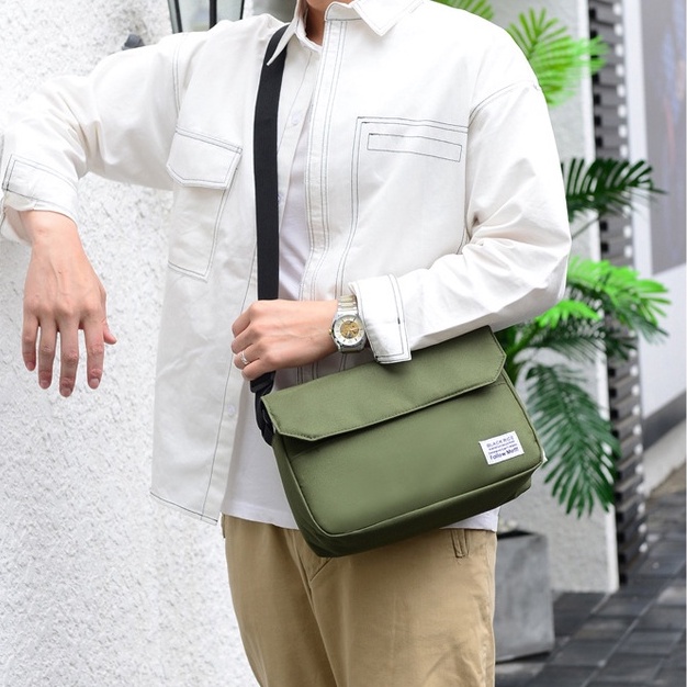 Túi đeo chéo vải canvas bền bỉ phong cách thời trang unisex nam nữ Hàn DUMBUM BL002