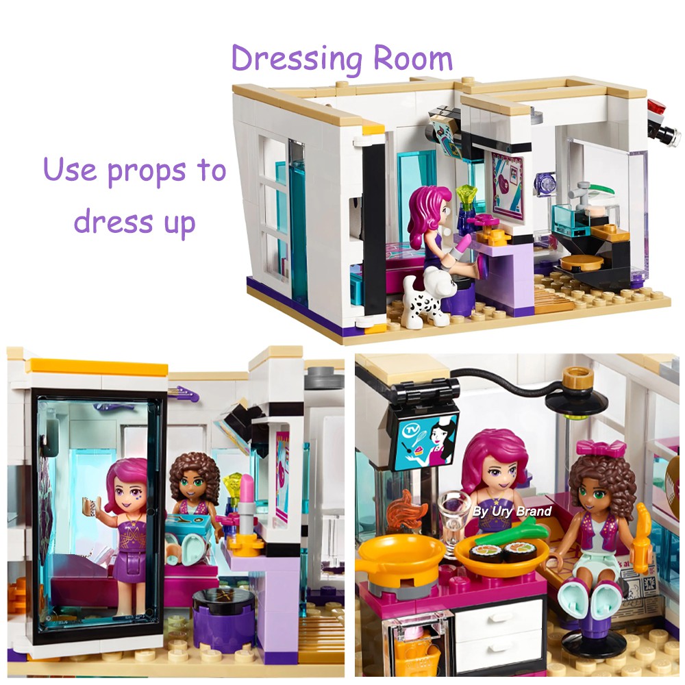 Bộ Đồ Chơi Lego Lắp Ráp Ngôi Nhà / Thỏ / Ngôi Nhà / Tv / Nhà Cho Bé Gái Diy