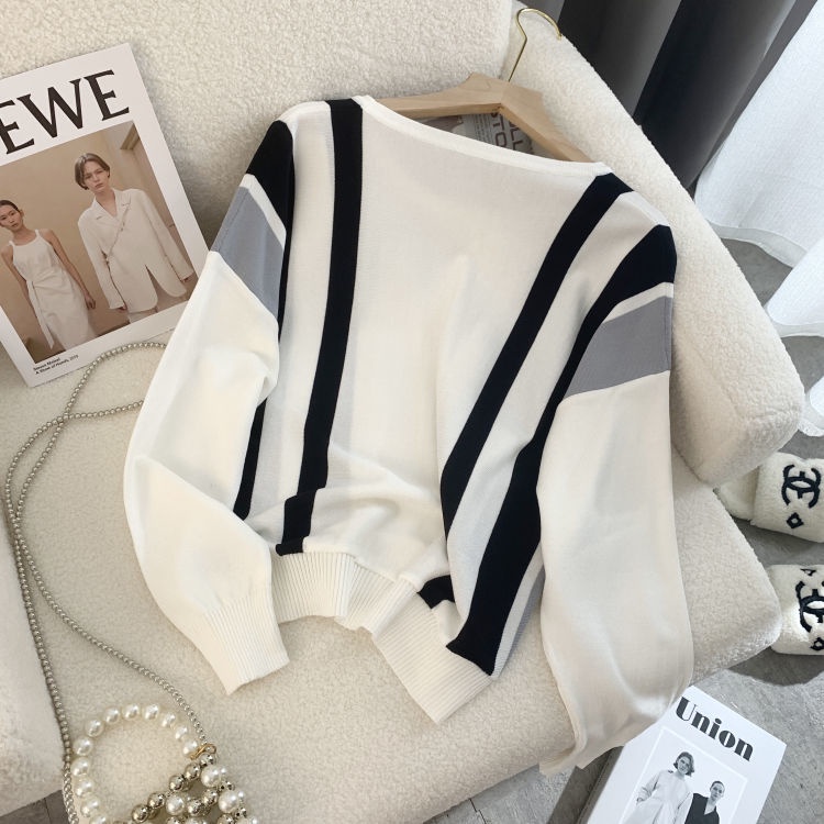 Áo Thun Tay Dài Họa Tiết Sọc Ngang Thời Trang Dành Cho Nữ