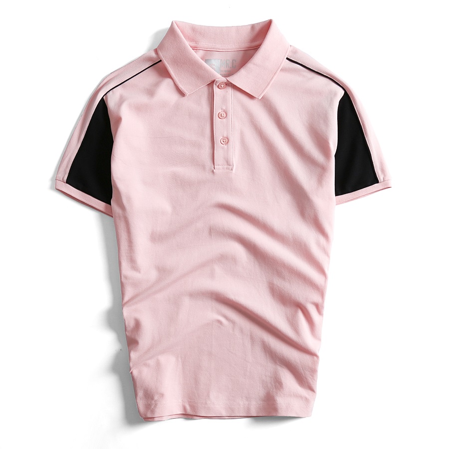 Áo thun Polo nam phối tay áo đen MRC 2106019 vải cá sấu Cotton cao cấp chuẩn form trẻ trung nổi bật - MENFIT