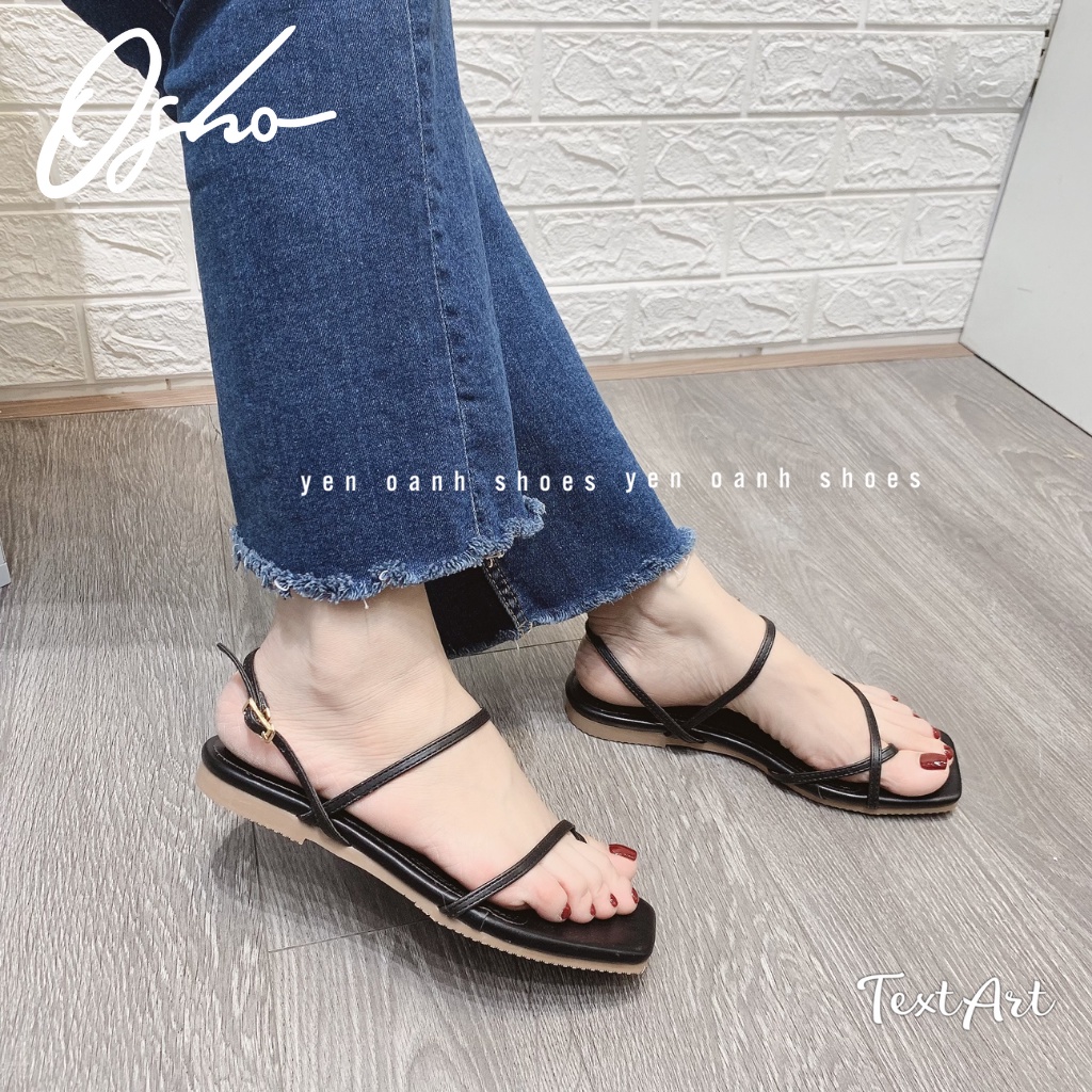 Dép Sandal Nữ Đẹp OSHO Thiết Kế Xỏ Ngón, Quai Dây Mảnh, Đế Bệt Tiện Lợi Trong Quá Trình Di Chuyển
