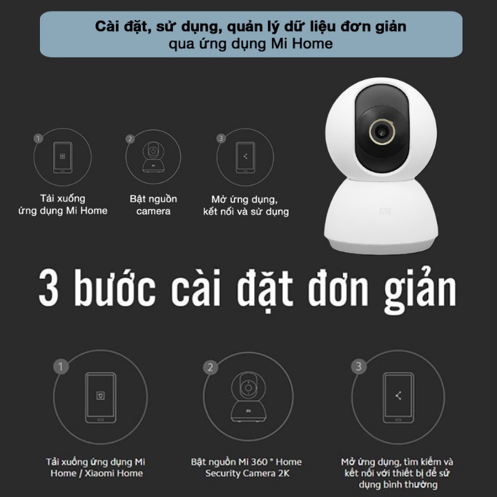 Camera xiaomi 360 2K 1296P , đàm thoại 2 chiều , theo dõi chuyển động , bảo hành 2 năm | WebRaoVat - webraovat.net.vn