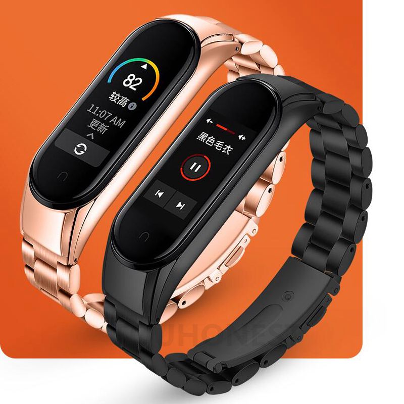 Dây Đeo Thay Thế Bằng Thép Không Gỉ Cho Xiaomi Mi Band 3 4 5 6 Metal Strap Metal Stainless Steel Xiaomi MiBand 3 4 5 6 Watch Strap Bracelet Screwless MiBand 3 4 5 6 Color Bracelet Wrist Band