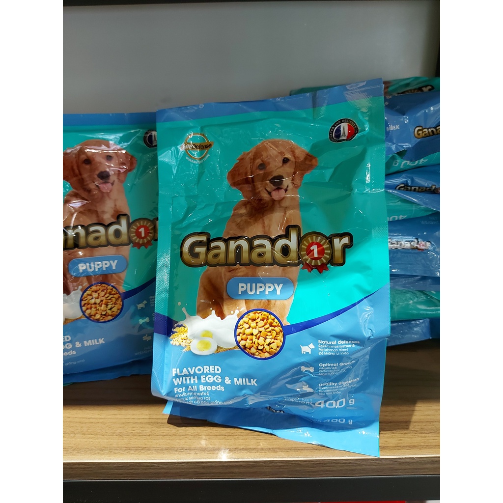 Thức ăn hạt cho chó con và chó lớn Ganador đủ vị cừu gạo, trứng sữa, gà nướng - gói 400 gram