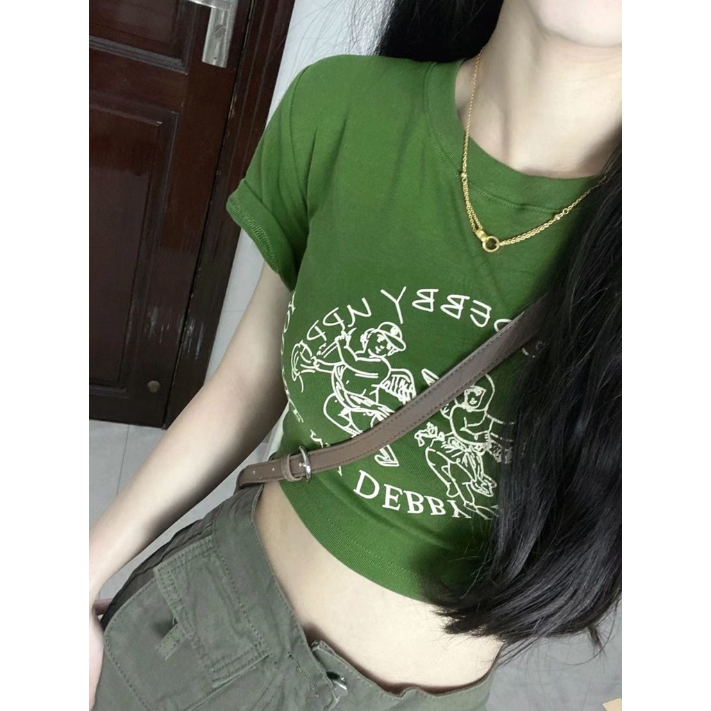 Áo Thun 100% Cotton Tay Ngắn In Họa Tiết Hoạt Hình Dành Cho Nữ
