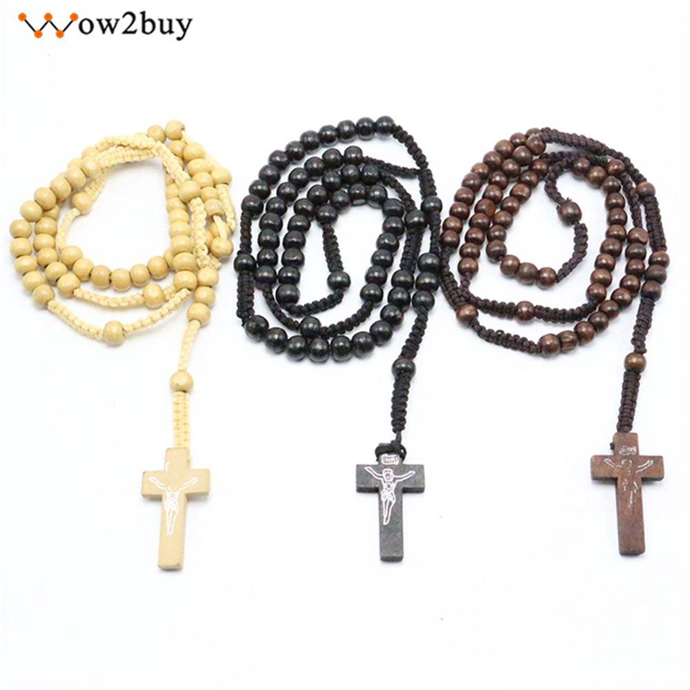 Dây chuyền chuỗi hạt gỗ mặt cây thánh giá
