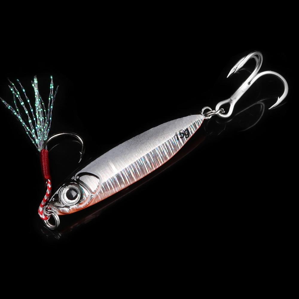 HECCEH Mồi Câu Cá Giả Bằng Kim Loại Lông Vũ Nhiều Màu Sắc 10 / 15 / 20 / 30g