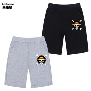 Quần ngắn họa tiết hoạt hình One Piece thoải mái cho bé trai