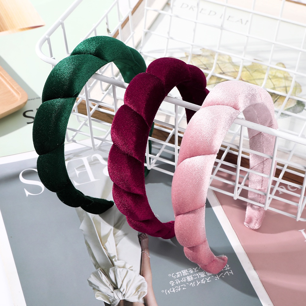 Haimeikang Băng đô kiểu bện vải flannel viền mỏng thời trang cho nữ