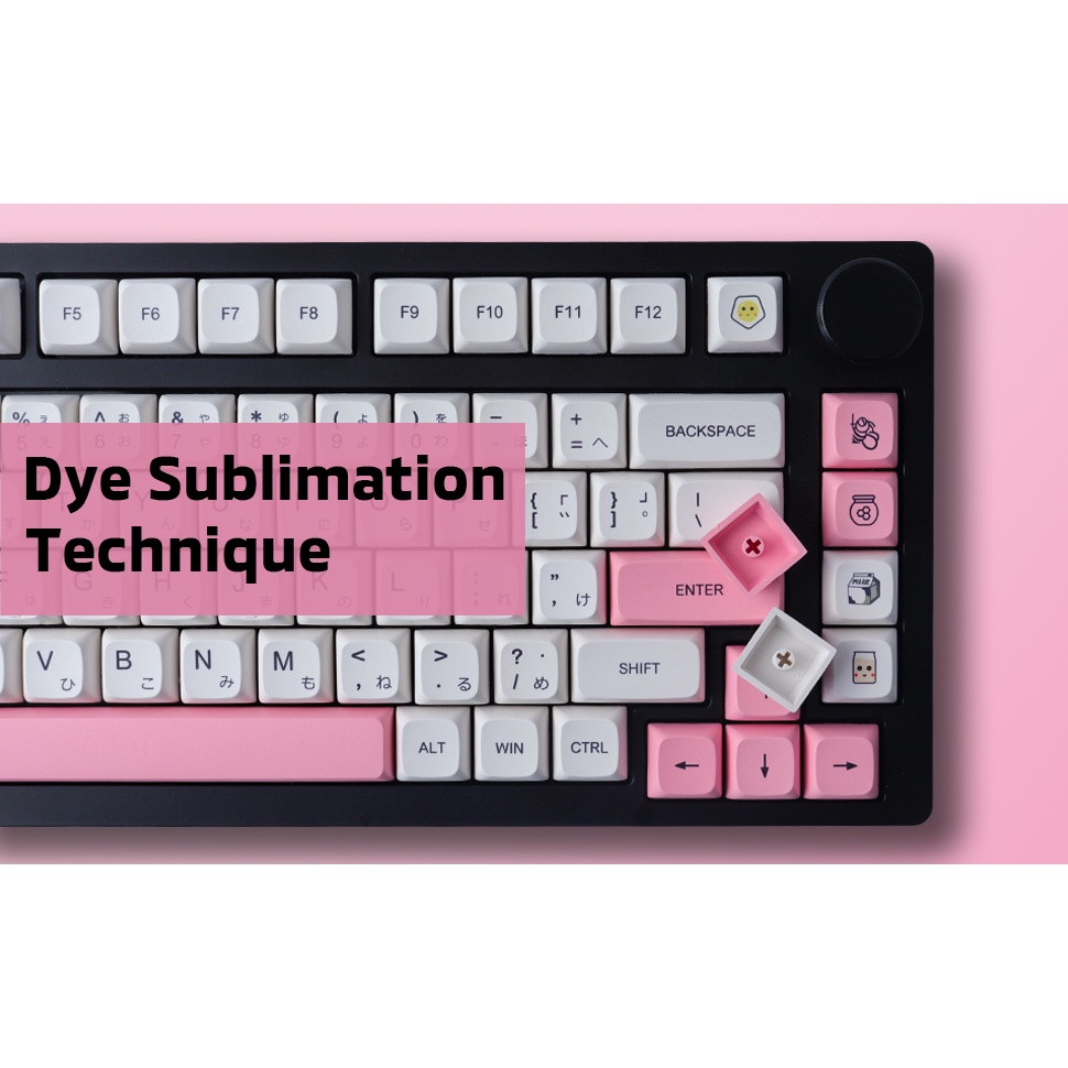 GMK Strawberry Milk Cake Keycaps 137 Phím PBT Thuốc nhuộm-Thăng hoa Keycaps XDA Hồ sơ Nhật Bản Keycaps cho Cherry Gateron MX Công tắc bàn phím cơ