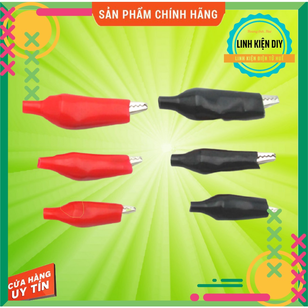 1 Cặp kẹp cá sấu đỏ đen 35mm