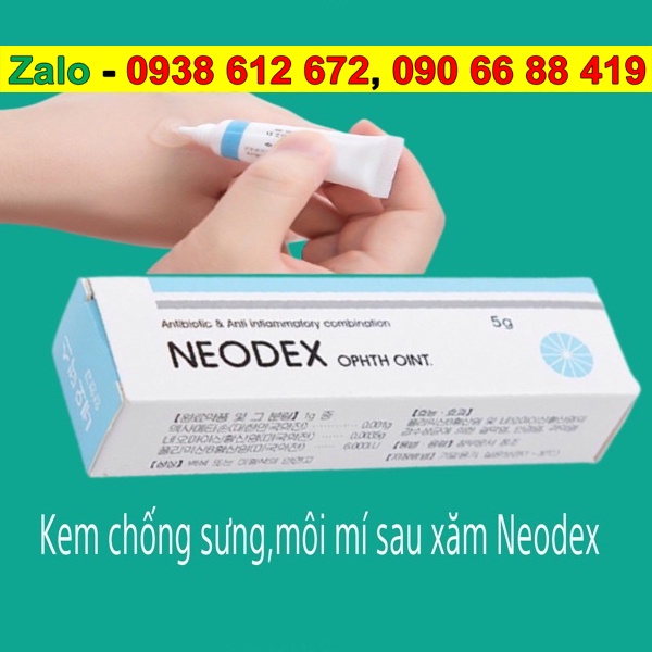 Bộ 5 tip Kem Giảm Sưng Chống Viêm Tức Thì Neodex - Kem chống sưng môi mí sau xăm Hàn Quốc