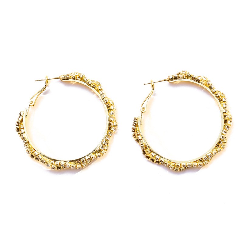 Khuyên Tai Tròn Đính Đá Lấp Lánh Sang Trọng Cho Nữ