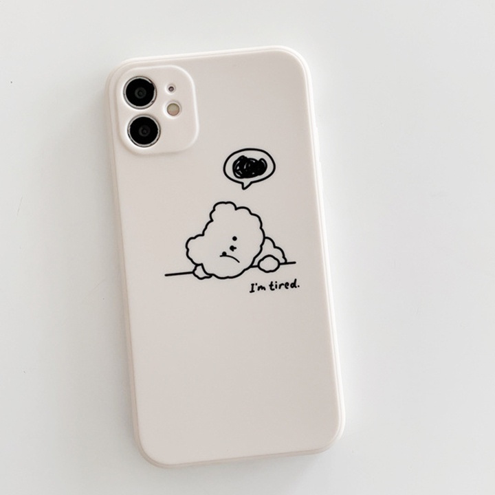 Ốp lưng IP cạnh vuông Gấu Tired 6/6plus/6s/6splus/7/7plus/8/8plus/x/xr/xs/11/12/13/14/pro/max/plus/promax Educase86