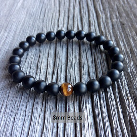 Vòng tay chuỗi hạt đá mã não 8mm cho nam
