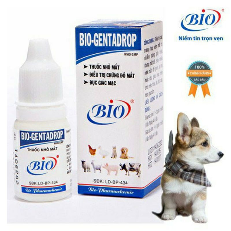 Dung dịch nhỏ mắt cho mèo bio gentadrop 10ml