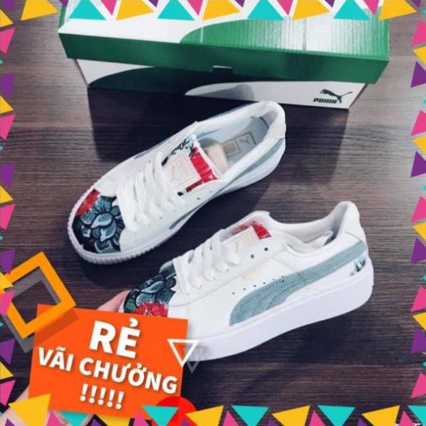 [ẢNH THẬT] [SALE LỚN] Giày Sneaker Nữ Puma Thêu Hoa (fullbox+freeship) Cao Cấp TOP CHAY Có Sẵn 2020 👟 :)) sịn RẺ ' hot :