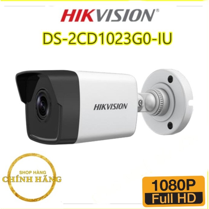 CAMERA IP HỒNG NGOẠI 2.0 MEGAPIXEL HIKVISION DS-2CD1023G0-IU tích hợp mic thu âm và POE - hàng chính hãng