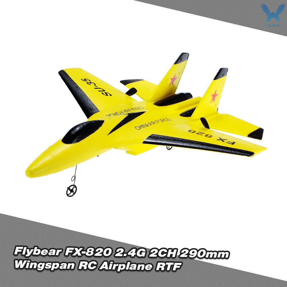 Mô hình máy bay thủ công Flybear FX-820 2.4G 2CH điều khiển từ xa SU-35 sải cánh 290mm
