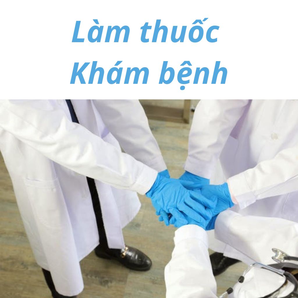 Bao tay cao su y tế không bột HTC Gloves, cao su Nitrile màu xanh, Latex màu trắng hộp 100 cái.