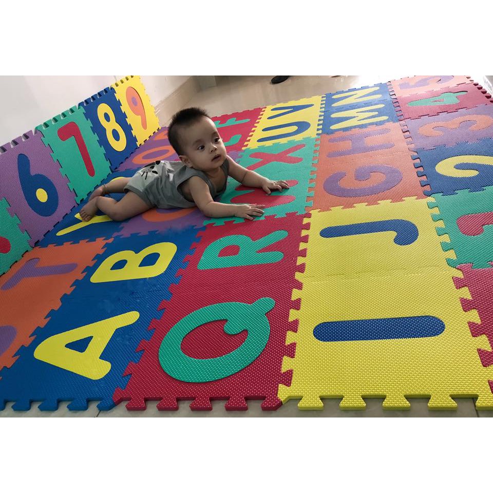 Thảm Xốp Cho Bé Smile Puzzle - Chữ Cái - Viền Ngoài - Không Mùi - Tiêu Chuẩn Châu Âu (26 Miếng）