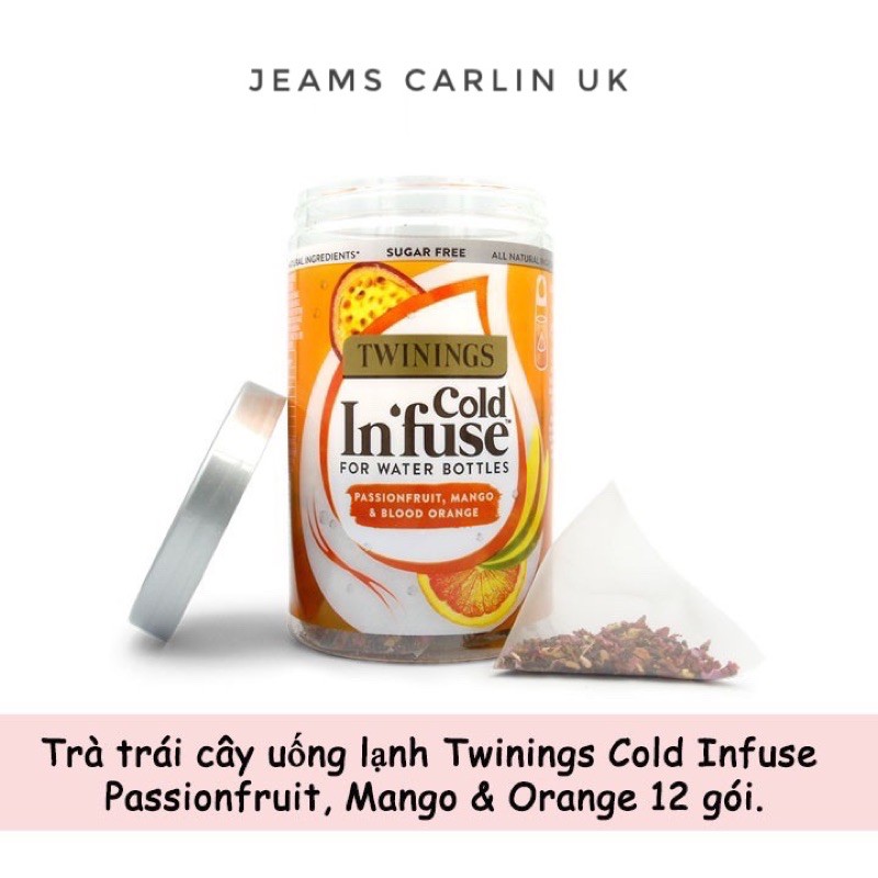 Trà trái cây uống lạnh Twinings Cold Infuse Passionfruit, Mango & Orange 12 gói