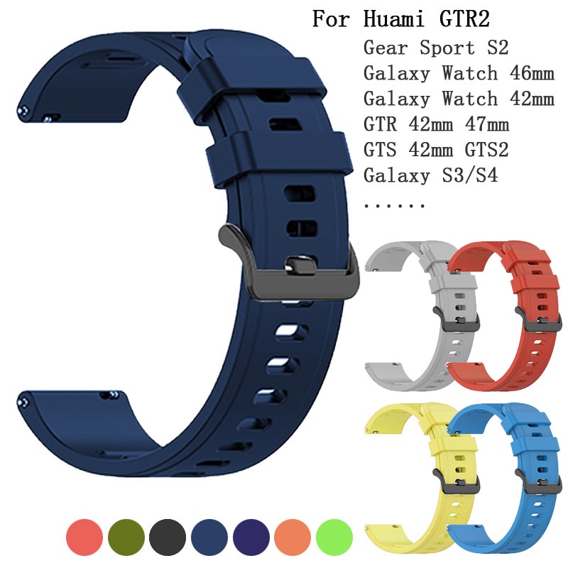 Dây Đeo Thể Thao Bằng Silicone Cho Đồng Hồ Huawei Gt 2 / 2e 42mm / 46mm Gt2 / Gt2E 20mm / 22mm Samsung Galaxy Watch 42 46 mm / Active 2