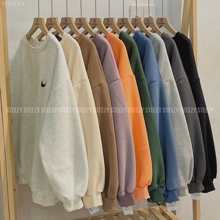 [N0054] Áo sweater nỉ bông unisex thêu logo form rộng (Có sẵn/ảnh thật)