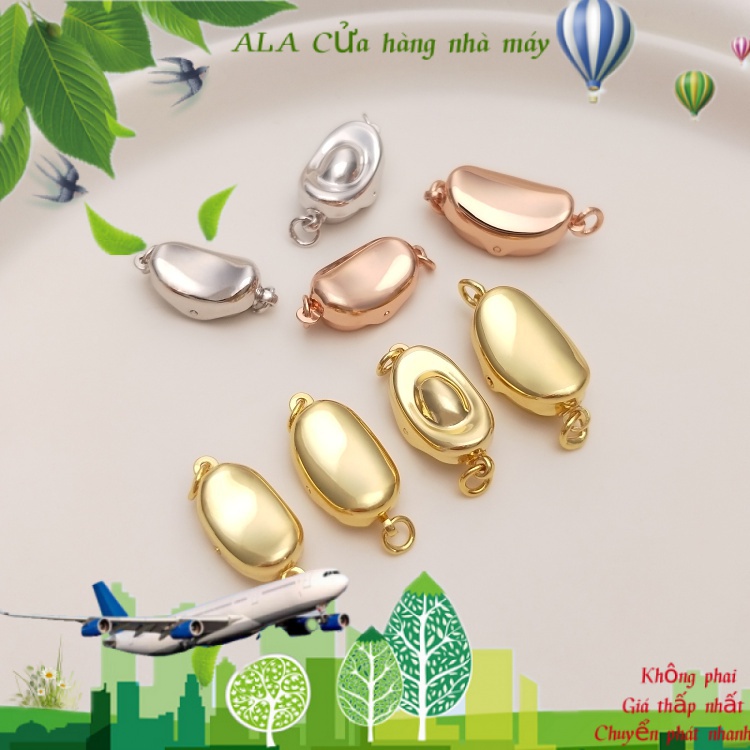 💖Đồ trang sức DIY💖Khóa Ngọc Trai Chân Không Mạ Màu Sắc Dùng Làm Vòng Cổ DIY【Khóa kết nối/ cái nút】