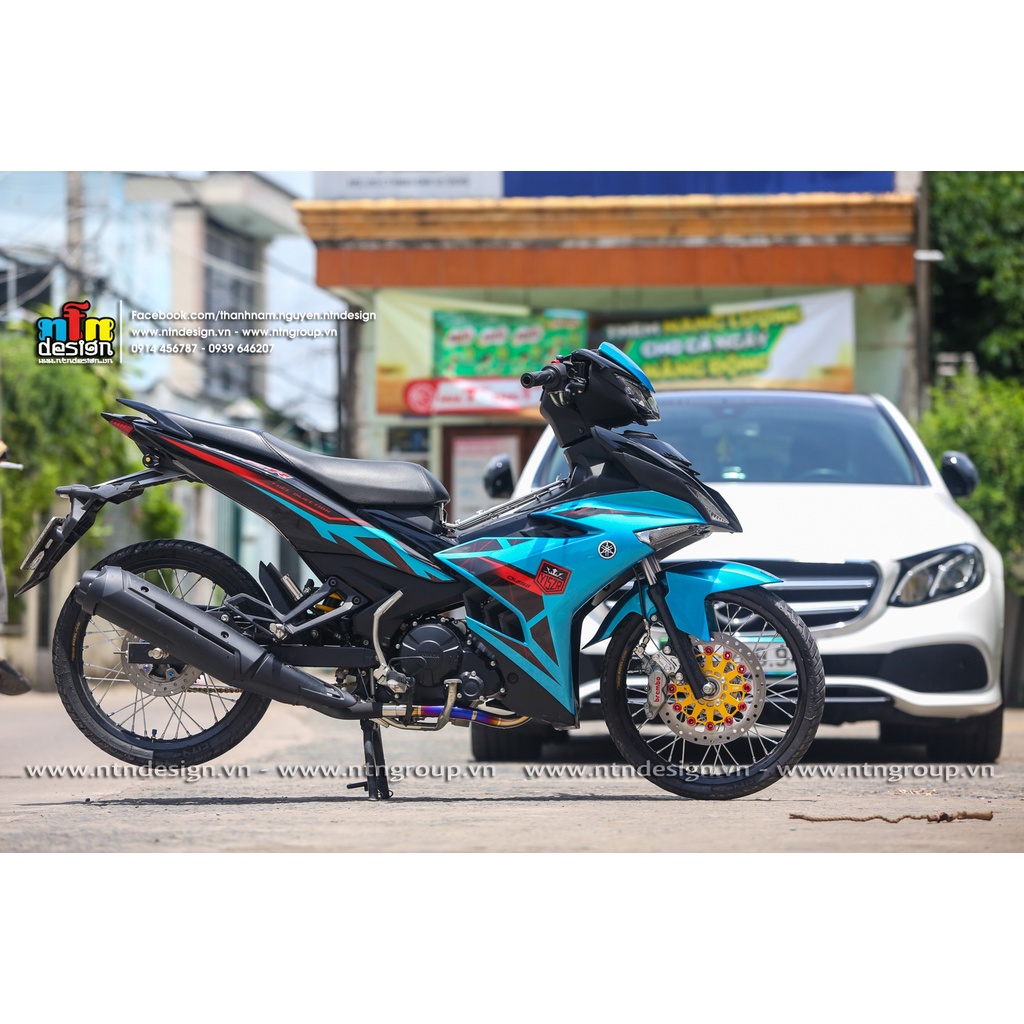 Tem rời exciter 150 xanh đen đỏ y15zr , tem 3 lớp cao cấp