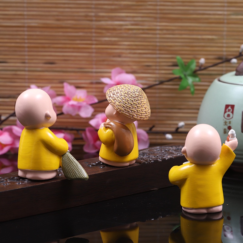 Tượng chú tiểu/ Sét 3 chú tiểu áo vàng dễ thương mang lại an nhiên trong cuộc sống 💕FREESHIP 50k💕 - Dear Ladies