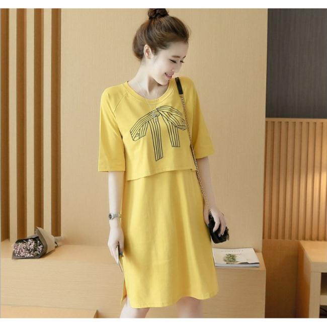 Váy bầu cho con bú cotton đẹp!