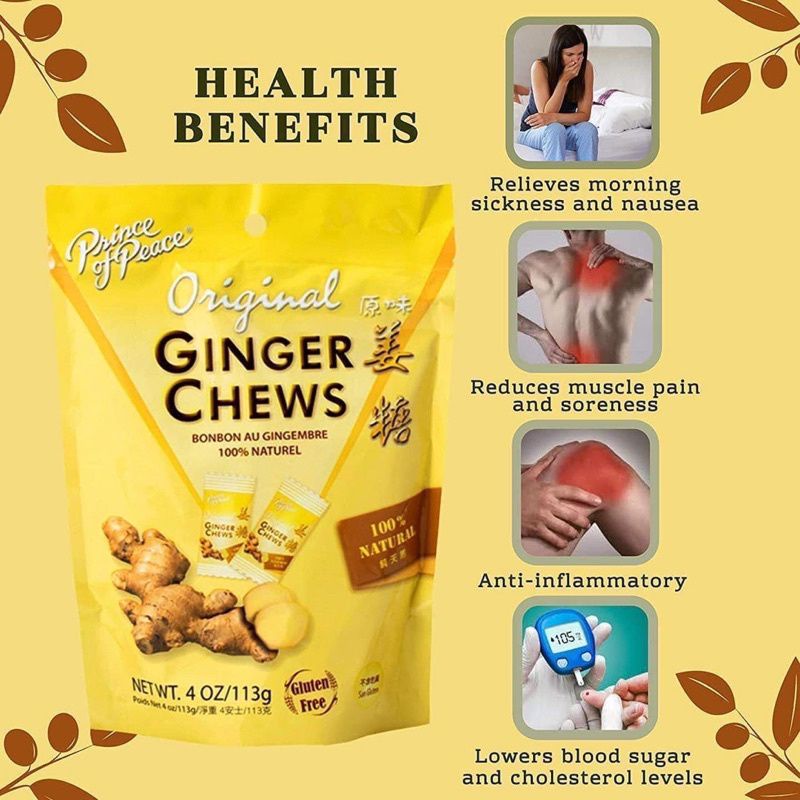 Kẹo gừng dẻo Original Ginger Chews Nhập Mỹ