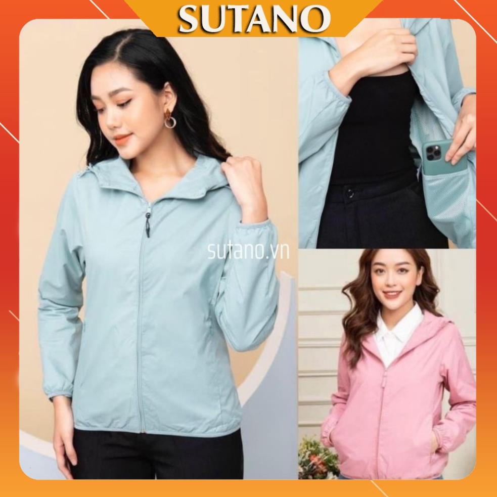 Áo gió nữ SUTANO- áo khoác gió hai lớp vải dù lót lưới chống nước hàng cao cấp A462 New