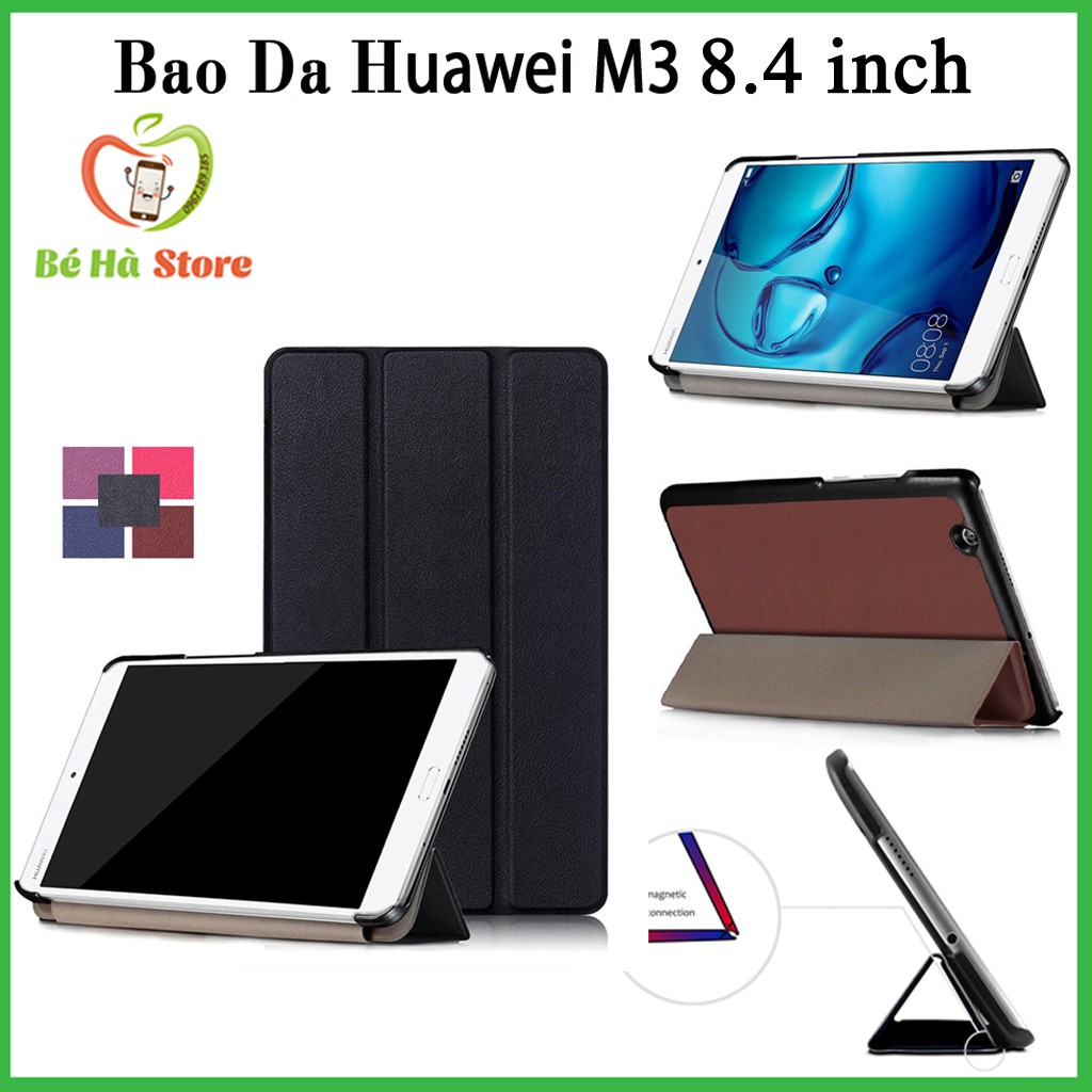 Bao Da Huawei M3 8.4 inch, Huawei Dtab D-01J Cao Cấp [Combo Bao da + Kính cường lực] - có chân đỡ xem phim, đủ màu đẹp | BigBuy360 - bigbuy360.vn