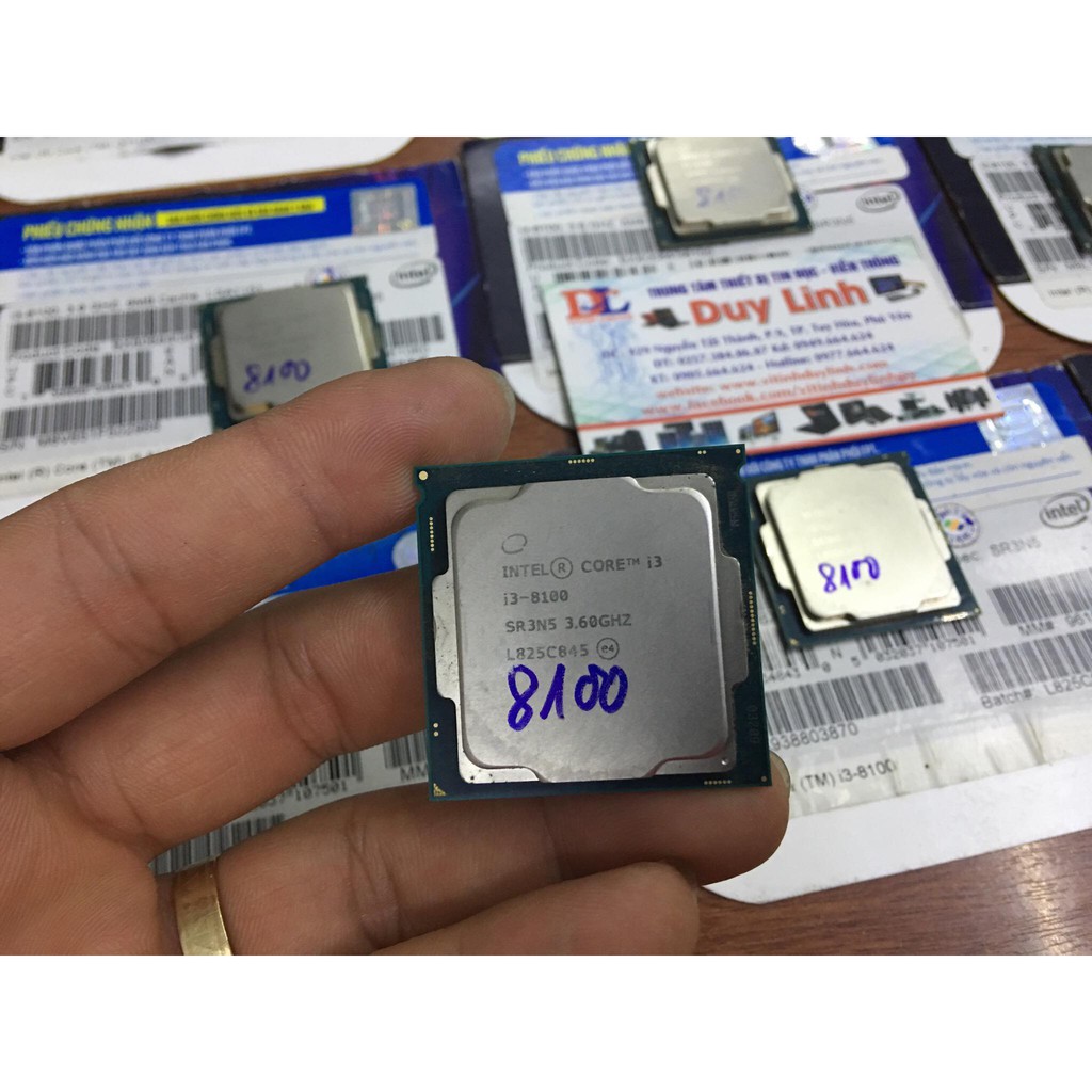 CPU intel core i3-8100,9100,9100F socket 1151 V2 chạy main h310, b360, b365, z370