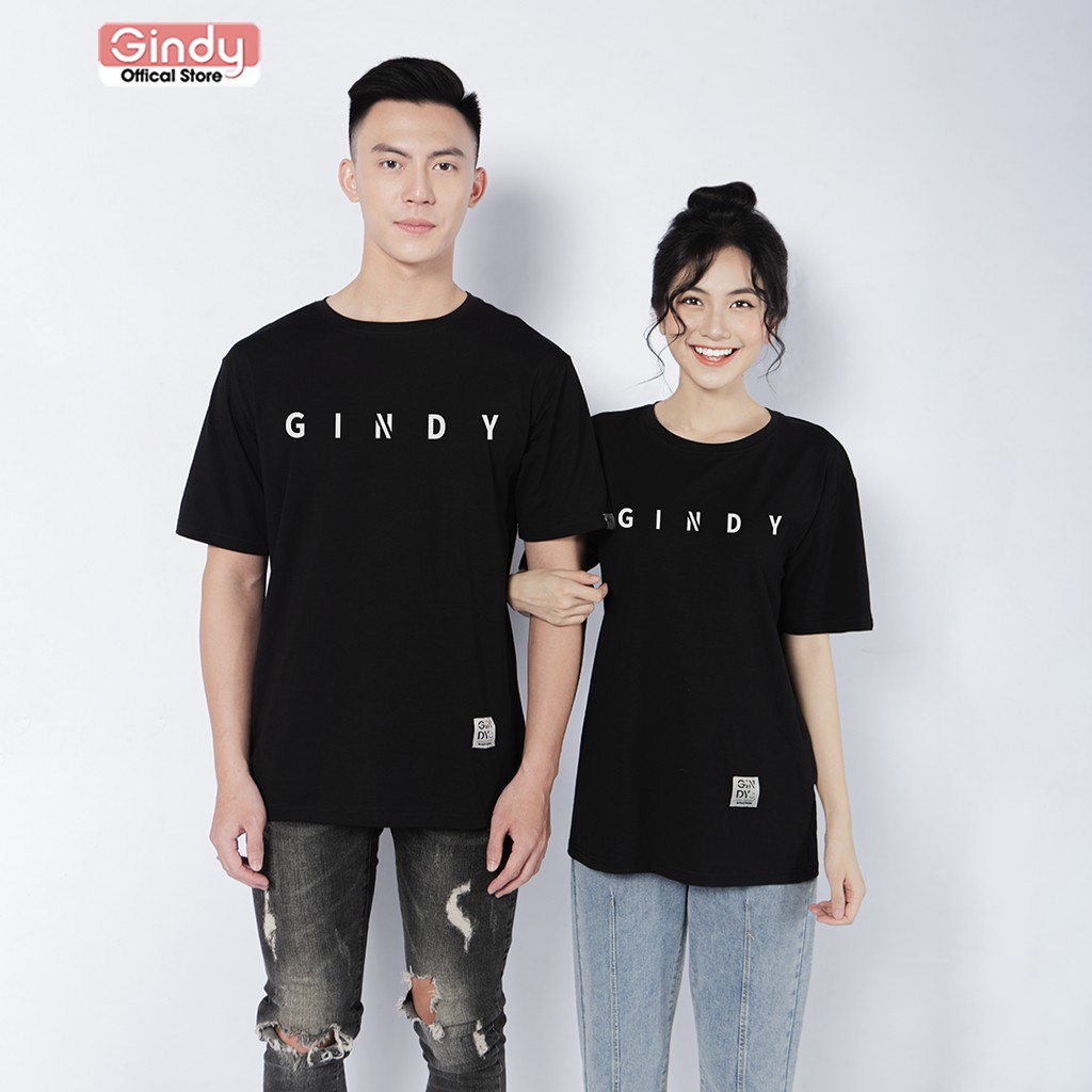 Áo phông thun trơn nam nữ tay lỡ form rộng GINDY 8 màu chất cotton thời trang unisex basic A028