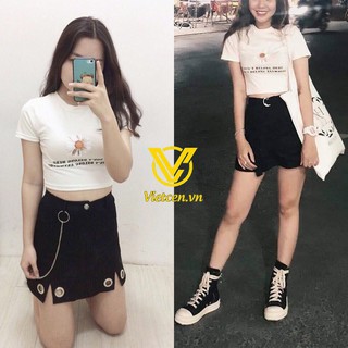 Áo croptop hoa cúc