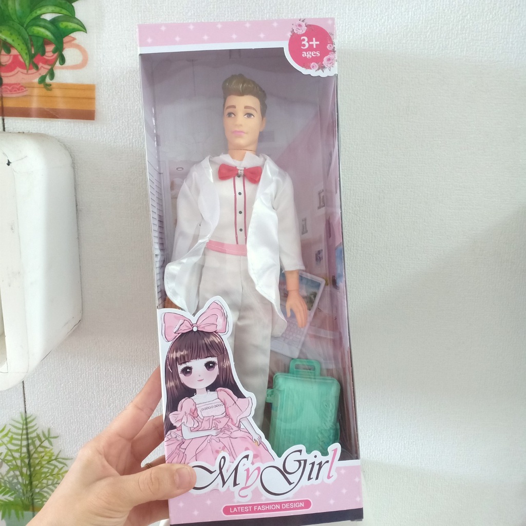 Hộp quà búp bê nam size 30cm mặc vest sang trọng,lịch lãm