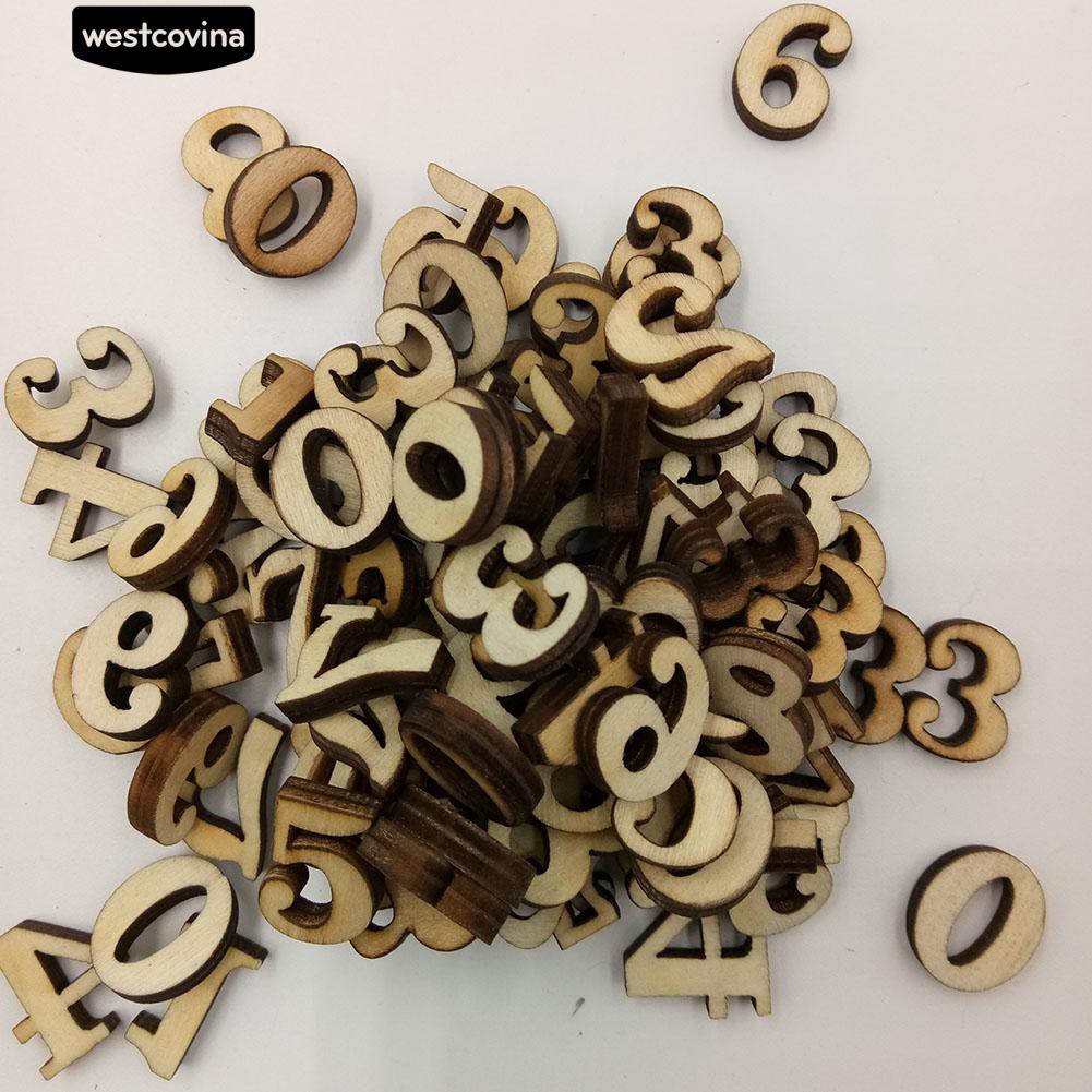 Set 100 nút gỗ hình chữ cái tự may vá thủ công