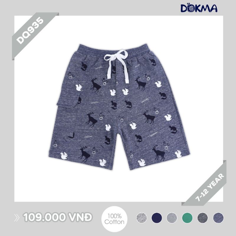 Quần túi hộp Dokma vải da cá cho bé 7-12Y mã DQ935