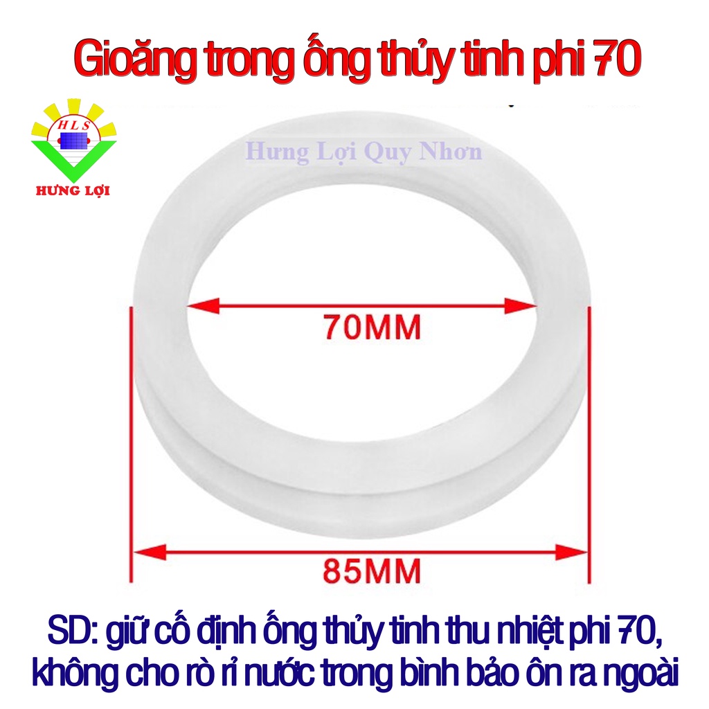 Ron  silicon chịu nhiệt phi 70 dùng cho máy nước nóng năng lượng mặt trời