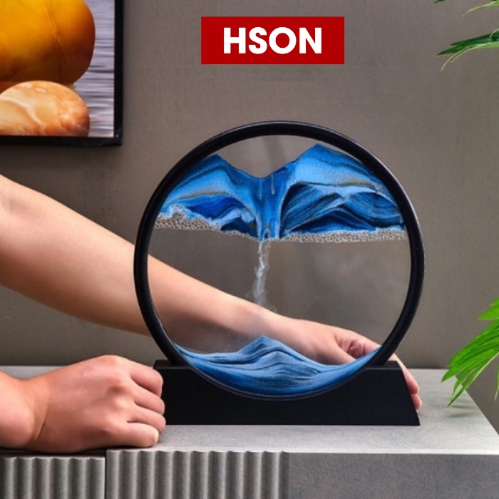 Tranh cát lún chuyển động 3D, tranh thủy tinh HSON nghệ thuật trang trí để bàn decor làm việc làm quà tặng cao cấp