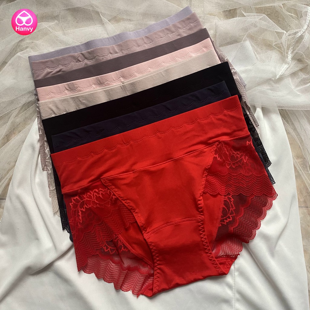 Quần lót ren cotton cao cấp, cạp cao che khuyết điểm, bigsize đến 60kg (Hàng chuẩn) | BigBuy360 - bigbuy360.vn