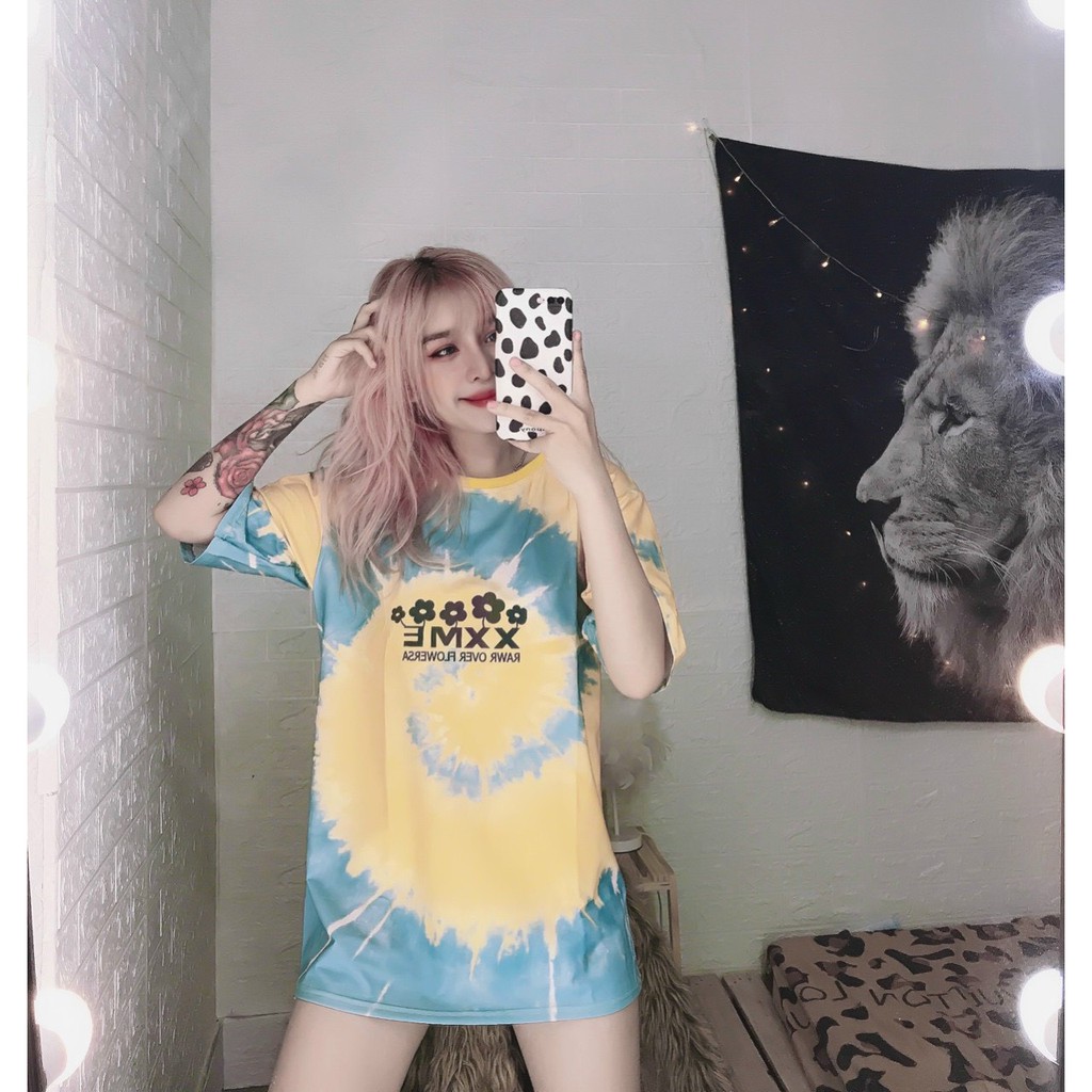 áo kiểu thun form rộng màu loang xinhhhh hot nhé ảnh thật